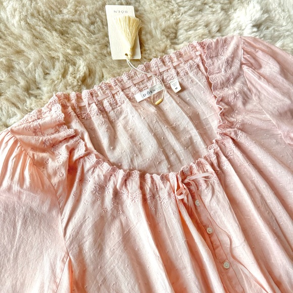 ✨💋SOLD💋 🌸🎀DÔEN ‘Maeve’ Organic Cotton Scalloped Edged Long Sleeve Top M✨ - Picture 9 of 16